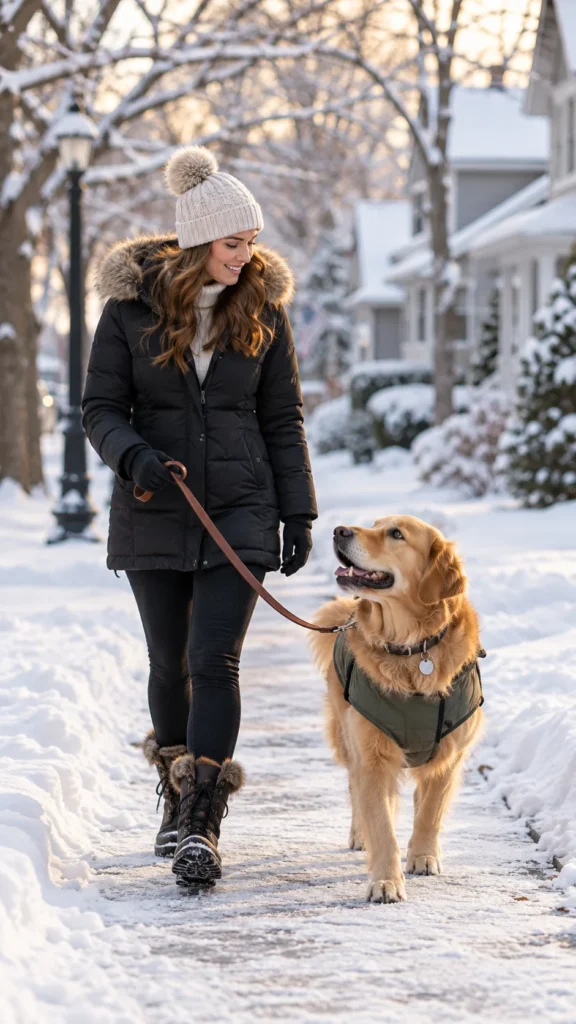 13. Keep Your Dog Leashed in Snow and Ice