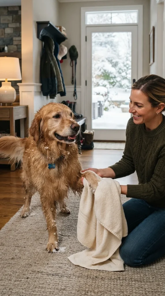 5. Dry Your Dog After Snow or Rain