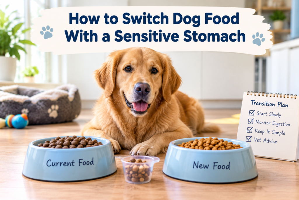 How to Switch Dog Food With a Sensitive Stomach