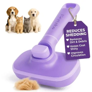 Hertzko self-cleaning slicker brush for dog grooming and shedding